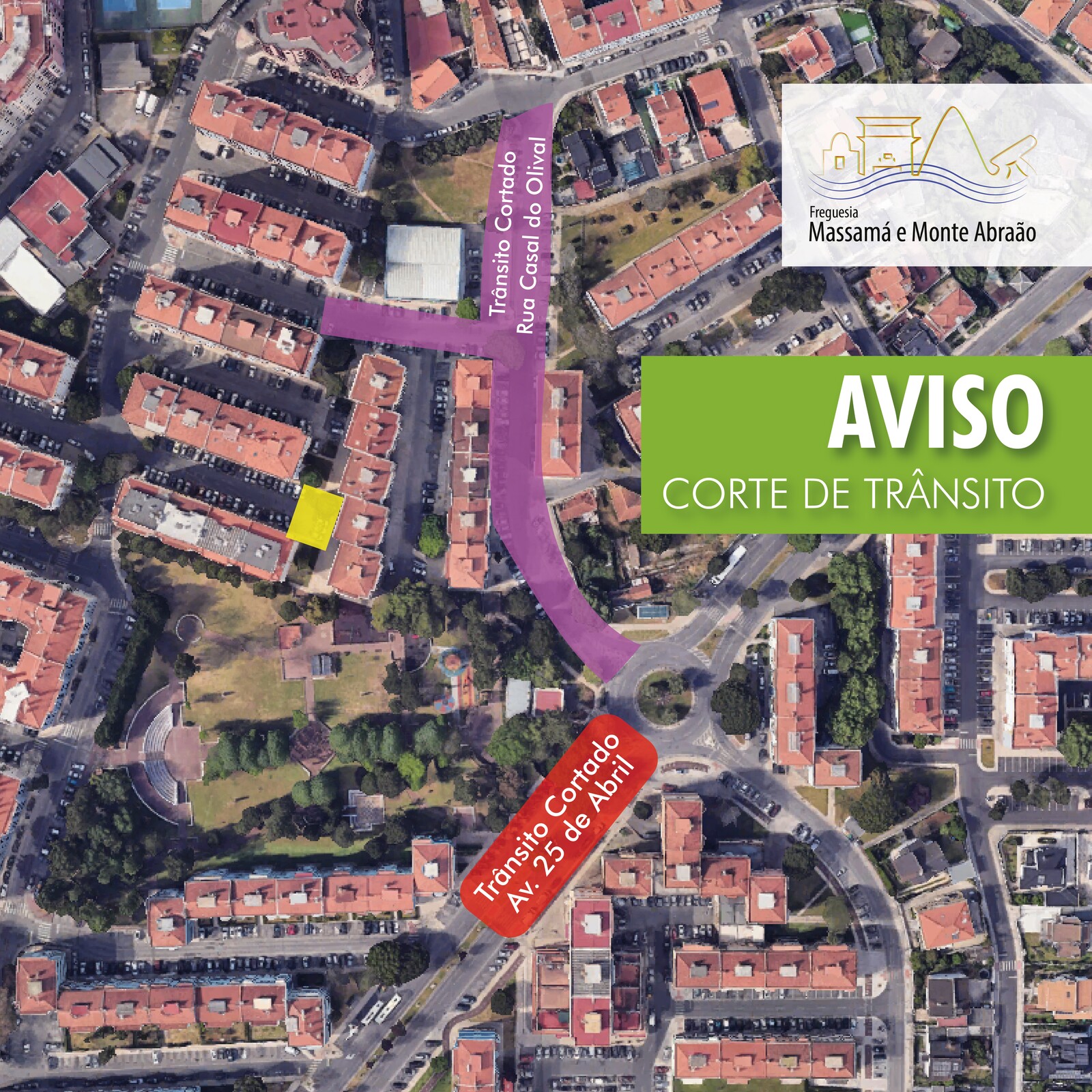 Aviso de Corte de trânsito