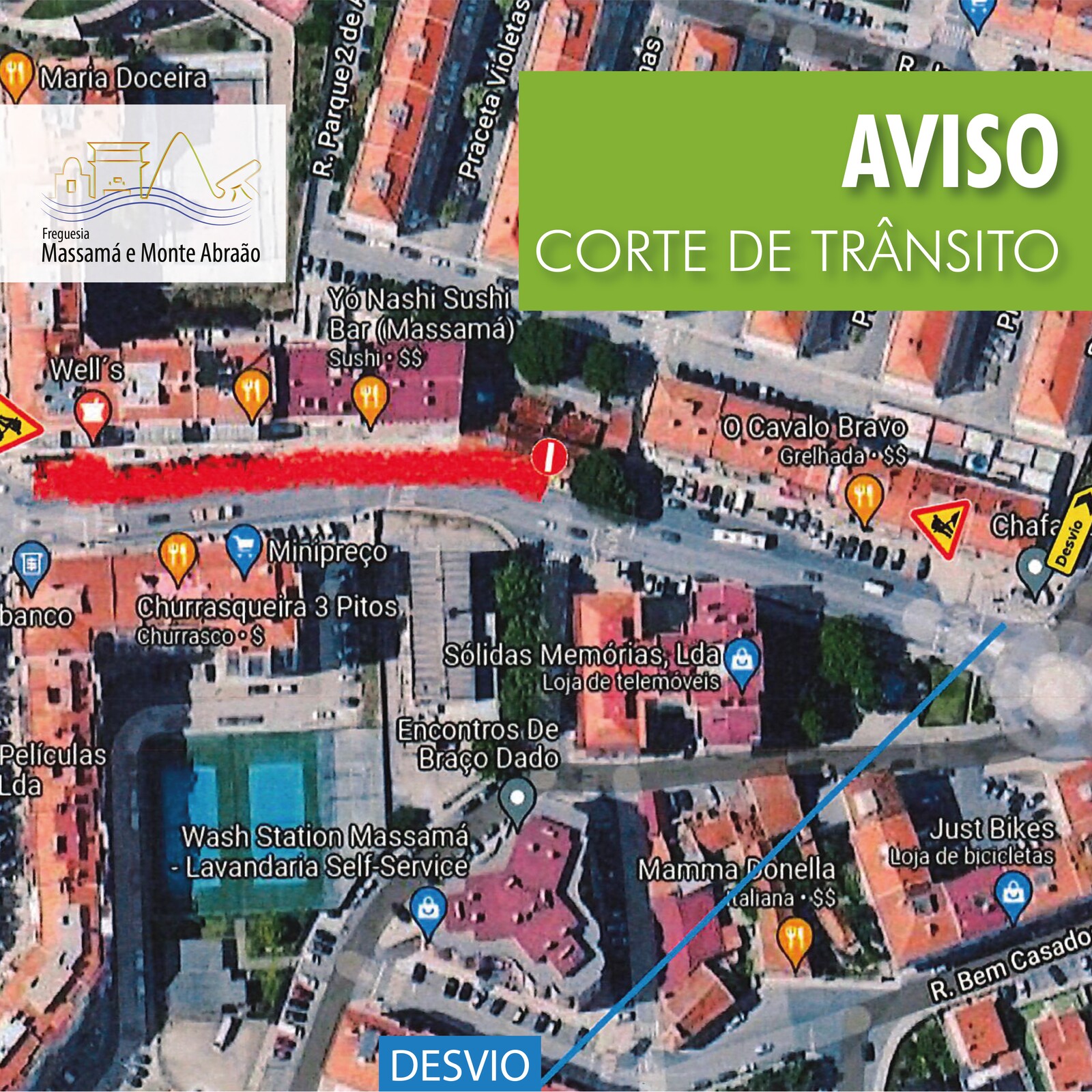 Corte de Trânsito | Rua Direita de Massamá