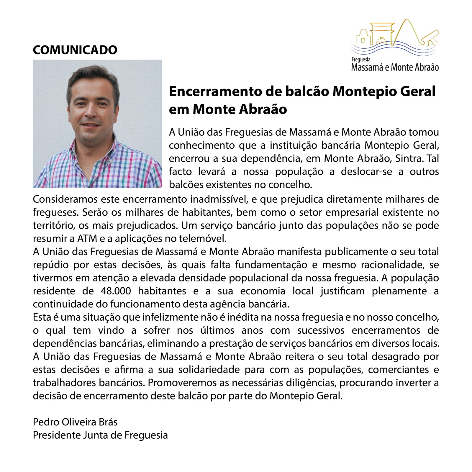 Comunicado | Pedro Oliveira Brás
