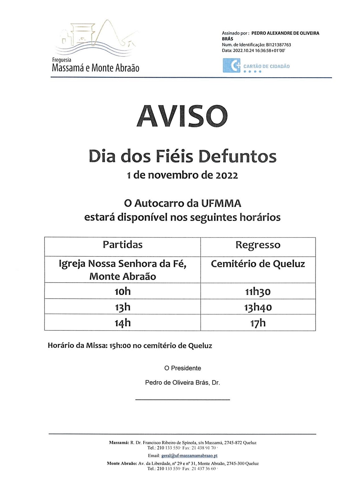 Informação | Dia dos Fiéis Defuntos