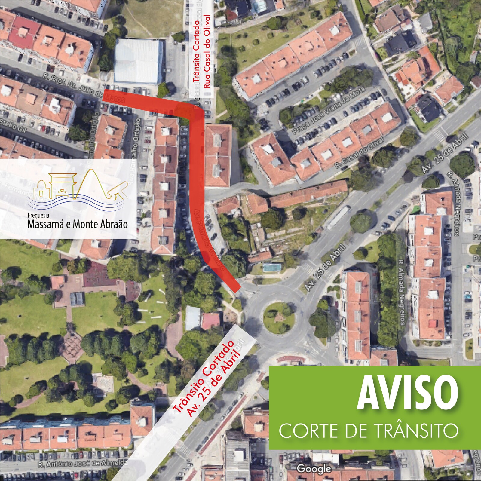 Aviso | Corte de trânsito